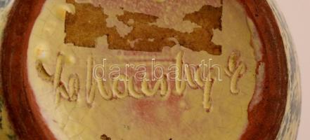 Lehocky György (?-?): retró váza, mázas kerámia, jelzett,hibátlan,  m:20cm