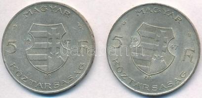1947. 5Ft Ag "Kossuth" (2x) T:2
Adamo 8.1