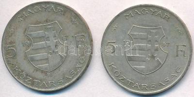 1947. 5Ft Ag "Kossuth" (2x) T:2
Adamo 8.1