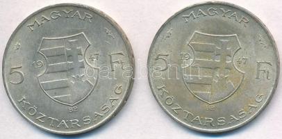1947. 5Ft Ag "Kossuth" (2x) T:2,2-
Adamo 8.1