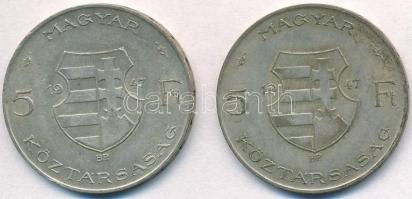 1947. 5Ft Ag "Kossuth" (2x) T:2-
Adamo 8.1
