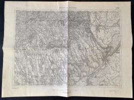 1937 Bátaszék és Pécsvárad térképe, 1:75000, Magyar Királyi Honvéd Térképészeti Intézet, 47×62,5 cm