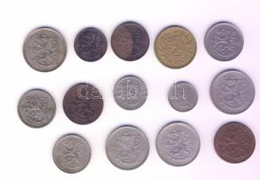 Finnország 1921-41. 5p (1x), 10p (2x), 25p, 30p (1x), 1M 3klf típusban (8x), 5M (1x) T:2,2/3