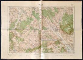 1932 Mór és Zirc térképe, 1:75000, Magyar Királyi Állami Térképészet, 47×62,5 cm