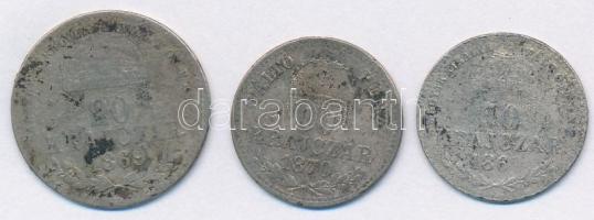 1869KB 10kr Ag "Ferenc József" + 1869KB 20kr Ag "Ferenc József" + 1870KB 10kr Ag...