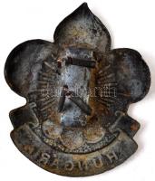 ~1940. "Hungaria" Br cserkész sapkajelvény (47x40mm) T:2