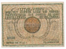 Sopron 1918. 10f utalvány T:III,III- ly. 
Adamo SOP-4.1