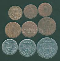 Lettország 1922-39. 1s (2x), 1s variáns (1x), 2s 2klf típus, 5s (1x), 10s (1x), 20s (1x), 50s (1x) T...