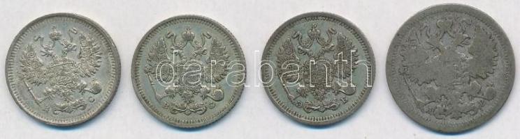 Orosz Birodalom 1903. 15k Ag + 1910. 10k Ag + 1914. 10k Ag (2x) T:2,2-,3
Russian Empire 1903. 15 Ko...