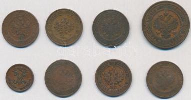 Orosz Birodalom 1899. 1k Cu + 1908. 1k Cu + 1909. 3k Cu + 1912. 1k Cu + 1913. 1/2k Cu + 1913. 1k Cu ...