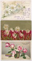 20 db RÉGI virág motívumos képeslap, vegyes minőségben, több lithoval / 20 pre-1945 motive postcards: flowers, mixed quality, many lithos