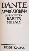 Dante Komédiája I-III. (Egyben; I. A Pokol. II. Purgatórium. III. A Paradicsom.) Fordította: Babits ...