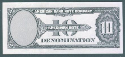 USA 1929. 10$ "Specimen" újnyomat eredeti nyomólemezzel T:I