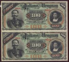 Uruguay/Banco Italiano/Montevideo 1887. 100P 2-es függőleges ívben T:I RRR!!!