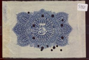 Skócia 1905. 5Ł T:II Lyukasztással érvénytelenítve! RRR!!!