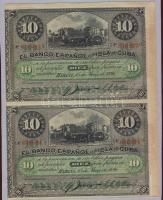 Kuba 1896. 10P, hátlapon piros "PLATA" fny-sal, függőleges párban T:I RR!!