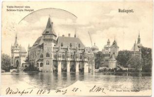 Budapest, Vajdahunyad vára, Kilátás a Gellért hegyről, kiadja Divald Károly - 2 db régi képeslap / 2...