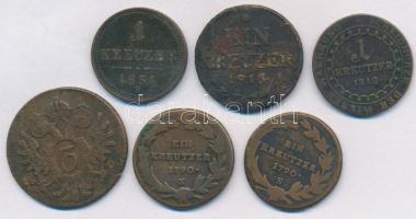 1790S 1kr Cu (2x) + 1800B 3kr Cu + 1812B 1kr Cu + 1816B 1kr Cu + 1851B 1kr Cu T:2-3-