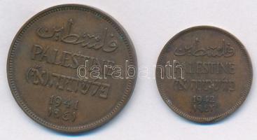 Palesztina 1941. 2M Br + 1942. 1M Br T:2 ü., ph., egyiken kis szennyeződés
Palestine 1941. 2 Mils B...