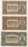 1920. 50K "Orell Füssli Zürich" + 100K "Orell Füssli Zürich" + 1923. 100K (2x) e...
