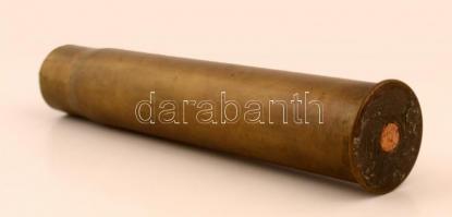Réz töltényhüvely váza, jó állapotban, átfúrva parafa dugóval,  m:28 cm