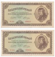 1946. 100.000.000P (4x) sorszámkövetők T:II 
Adamo P27