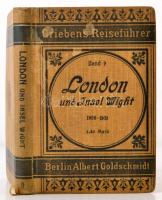 Grieben's Reiseführer. London und Insel Wight. 1908 Utikönyv 5 térképpel / with 5 maps in full linen binding.