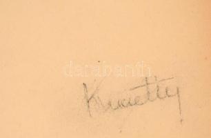 Kmetty jelzéssel: Férfi akt háttal. Szén, papír, üvegezett keretben, 60×42 cm