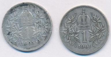 Ausztria 1901-1905. 1K Ag "Ferenc József" (2xklf) T:2-,3 patina
Austria 1901-1905. 1 Coro...