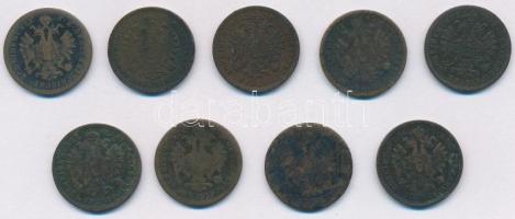 1858B 1kr Cu (2x) + 1858E 1kr Cu (2x) + 1859B 1kr Cu + 1859E 1kr Cu + 1860B 1kr Cu + 1860E 1kr Cu + ...