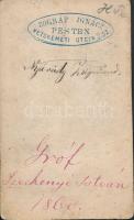 1860 gróf Széchenyi István(1791-1860), fénynyomat Zográf Ignác(Pest) pecsétjével, 10x6 cm