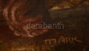 Márk jelzéssel: Várakozó hölgy. Olaj, vászon, sérült, 81×60 cm