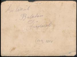 cca 1914-1918 Katonazenekar Balatonfüreden, hátoldalon feliratozva, 9,5x13 cm