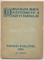 1920 Tavaszi Kiállítás Tárgymutatója. Budapest, Országos Magyar Képzőművészeti Társulat, 36 p. Kiadói szakadozott papírborító. A füzetben ceruzás aláhúzásokkal. A hátsó borító belsejében ceruzás jegyzetekkel.