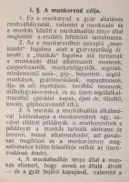 1938 Stühmer Frigyes Rt.  Kakaó, Csokoládé, és Cukorárugyár Üzemi Munkarendje. Budapest, Jövő Nyomda...