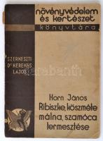 Horn János: Ribizke, köszméte, málna, szamóca, termesztése. Növényvédelem, és kertészet könyvtára. Budapest,1938, Növényvédelem és Kertészet, 59 p. Kiadói papírkötés. A gerince szakadozott.