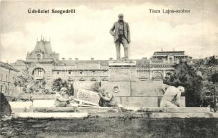 Szeged, Tisza Lajos szobor, kiadja Grünwald Herman