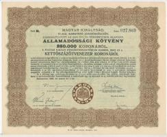 Budapest 1925. "Magyar Királyság 5%-kal kamatozó Járadékkölcsön Államadóssági Kötvény" 125...