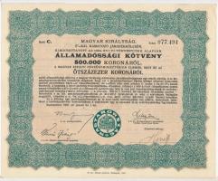 Budapest 1925. "Magyar Királyság 5%-kal kamatozó Járadékkölcsön Államadóssági Kötvény" 125...