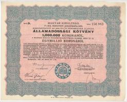 Budapest 1925. "Magyar Királyság 5%-kal kamatozó Járadékkölcsön Államadóssági Kötvény" 125...