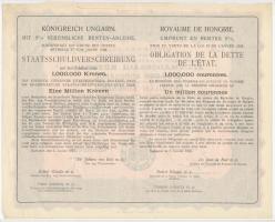 Budapest 1925. "Magyar Királyság 5%-kal kamatozó Járadékkölcsön Államadóssági Kötvény" 125...