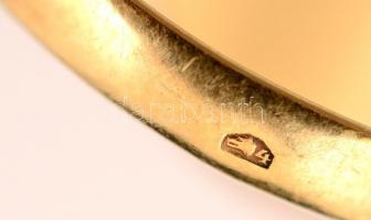 Arany (14k) pecsétgyűrű, zománc díszítéssel, jelzett, méret:60 nettó:7g