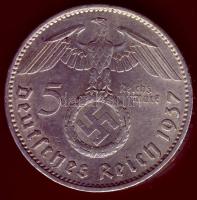 Német Birodalom 1937A 5M Ag "Hindenburg nagy h.k.-tel" T:2/3