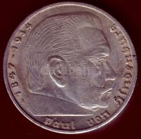 Német Birodalom 1938A 5M Ag "Hindenburg nagy h.k.-tel" T:2/3