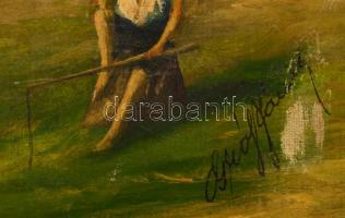 Gráf János (?-?): Kondás. Olaj, vászon, kopott, 30×40 cm