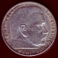 Német Birodalom 1936A 5M Ag "Hindenburg nagy h.k.-tel" T:2/3