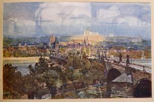 cca 1910 Jaroslav Setelik (1885-1955): Prag I. Prága, Minerva. Kiadói papírkötés. 17 kép a régi Prág...