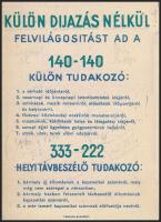 cca 1930 "Mit jelent ez a két szám?" - a tudakozó reklámos szórólapja, grafitceruzás firká...