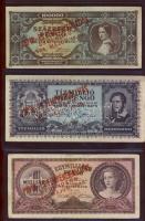 1945-46. 3db klf infla bankjegy "Papír- és Fémpénzkiállítás-Szolnok-1968..." prpaganda fny-sal T:II,II-/III