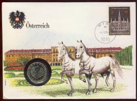 Ausztria 1985. 10Sch érmés boríték, lovas motívum